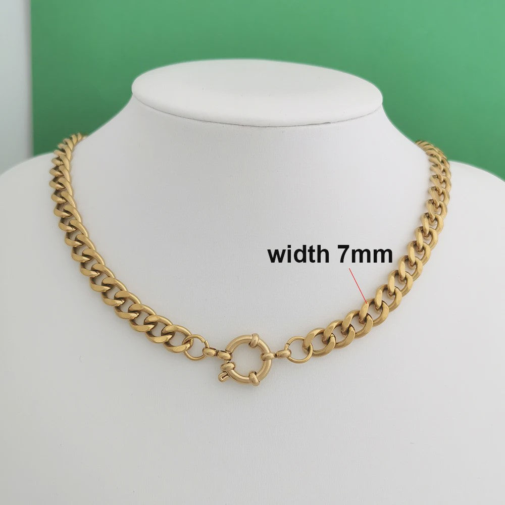 Gouden Roestvrij Stalen Ketting met Sailor Sluiting - Unisex Choker