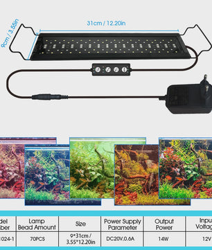 LED Aquarium Verlichting met Timer & Instelbare Helderheid - Full Spectrum, Verstelbaar