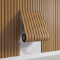 3D Houten Lamellen Behang - Zelfklevend, Waterdicht & Verdikkend - Wanddecoratie