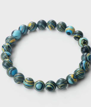 8mm Natuurlijke Malachiet Edelsteen Armband - Handgemaakt, Elastisch
