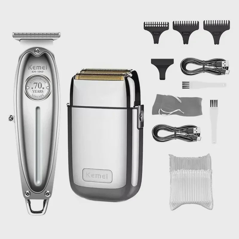 Kemei Professionele Metalen Trimmer KM-TX1/KM-2010/KM-1949 - Oplaadbaar met LED Display