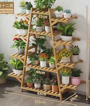 Houten Bloemenstandaard Multi-laags Balkon Plantenrek Woonkamer