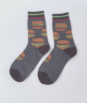 Grappige Sokken met Frietjes & Ketchup Print - Unisex Mid-Calf Sokken