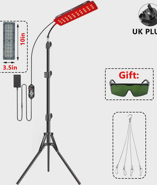Professionele Roodlichttherapie Lamp 660nm & 850nm voor Huidverzorging en Pijnverlichting