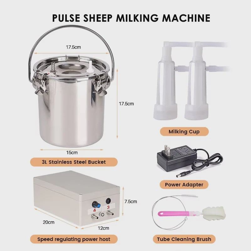 Automatische Melkmachine voor Koeien en Schapen - 8L RVS met Pulsatie