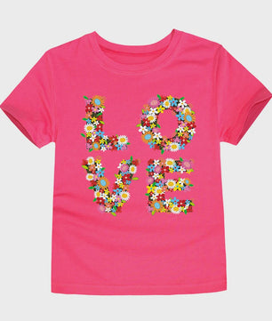 Schattig Katoenen T-shirt Meisjes met Bloemprint - Maten 2 t/m 14 Jaar