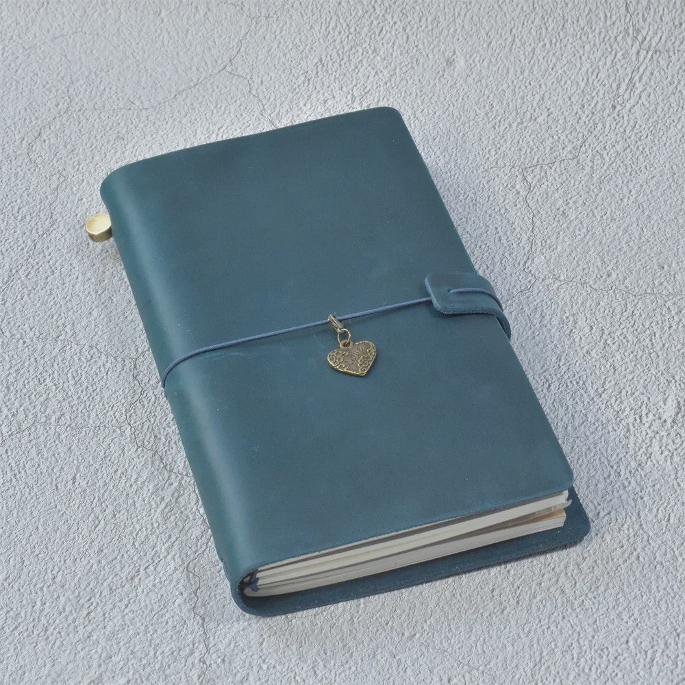 Leren Reisdagboek Navulbaar - Handgemaakt Retro Notitieboek voor Schrijven, Tekenen & Cadeau