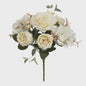 Retro Zijden Bloemenboeket: Vintage Rozen, Hortensia & Pioen voor Bruid & Decoratie
