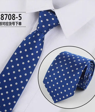 Skinny Polka Dot Stropdas voor Heren - 8cm Slim Polyester Jacquard