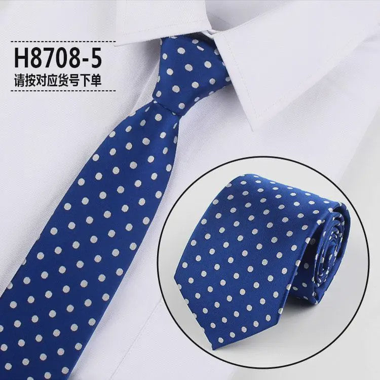 Skinny Polka Dot Stropdas voor Heren - 8cm Slim Polyester Jacquard