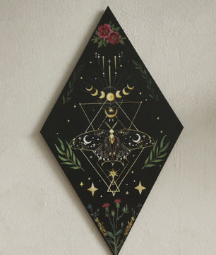 Unieke Houten Wanddecoratie Ruit Vlinder Maan Ster - Scandinavische Stijl