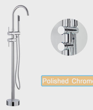 Vrijstaande Badkraan met Douchefunctie - Zwart, Chroom, Goud - Zwenkbare Uitloop & Warm/Koud Water Mixer