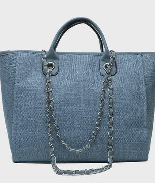 Ruime Dames Tote Bag met Ketting - Schoudertas & Crossbody