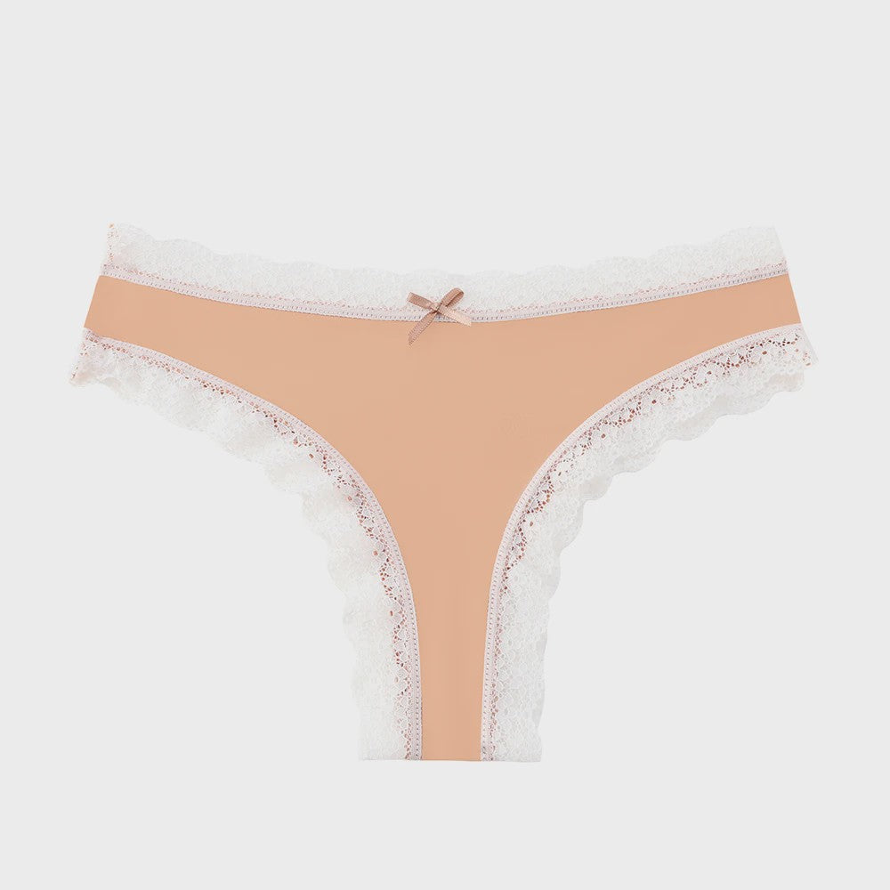 Dames Kant & Luipaardprint Thong Panties - Sexy, Ademend & Comfortabel Ondergoed