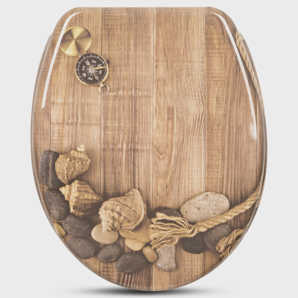 Luxe Toiletzitting met Soft-Close – Universeel, PP Materiaal, Zwart met Gouden Marmerprint