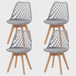 Moderne Eetkamerstoelen Set (4/6 stuks) - Mesh Rug, Houten Poten & Gestoffeerde Zitting