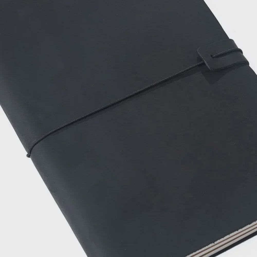 Moterm Vintage Leren Notitieboek - Handgemaakt, 100% Echt Leer, Hersluitbaar