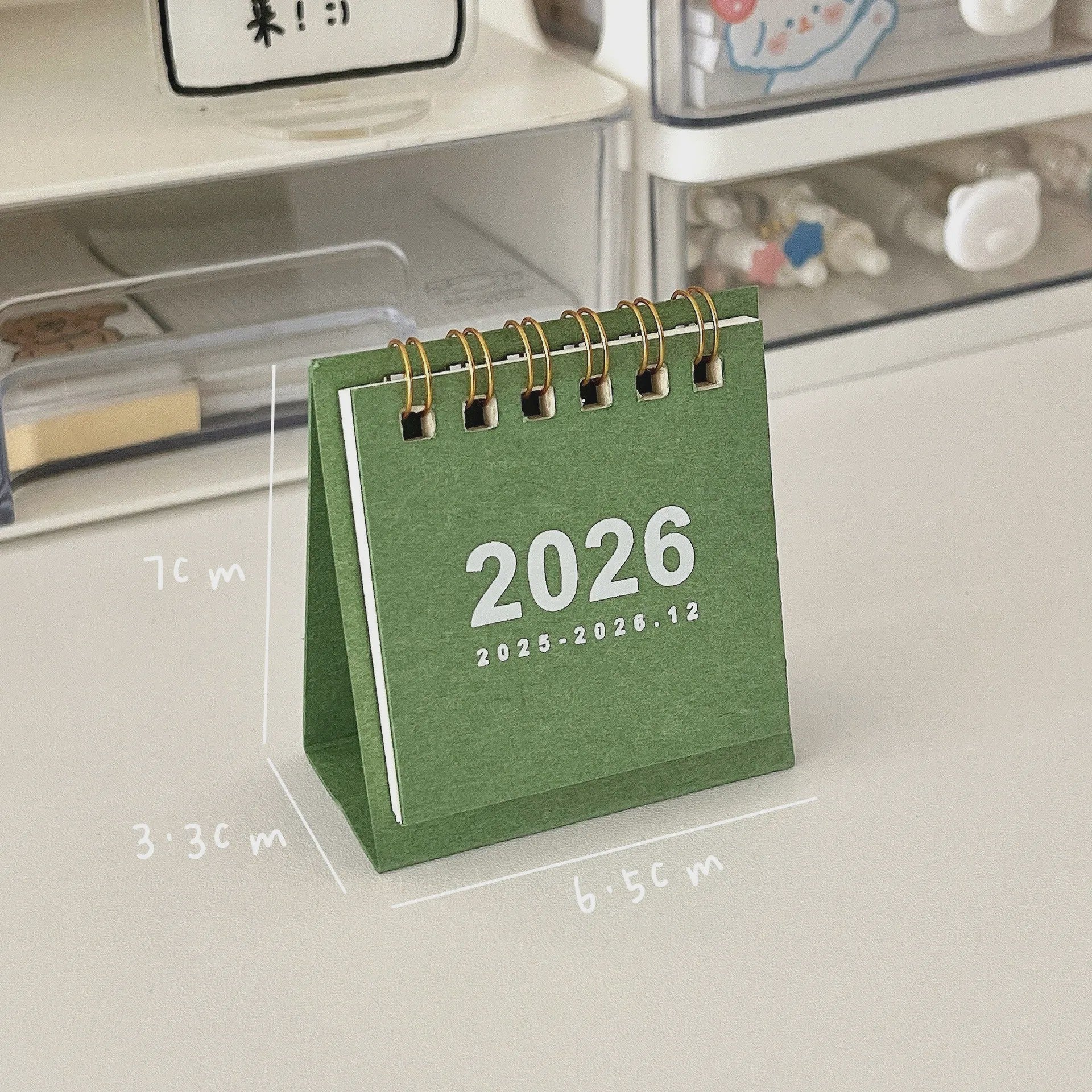 Mini Bureaukalender 2026 - Creatieve Spiraalgebonden Kalender voor Bureau Decoratie & Kantoor