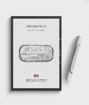 Vintage F1 Circuit Poster: Zwart-Wit Formule 1 Kunst voor de Raceliefhebber