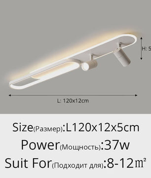 Moderne LED Plafondlamp met Spotlight - Zwart, Wit of Goud - Sfeervolle Verlichting voor Slaapkamer & Studiekamer