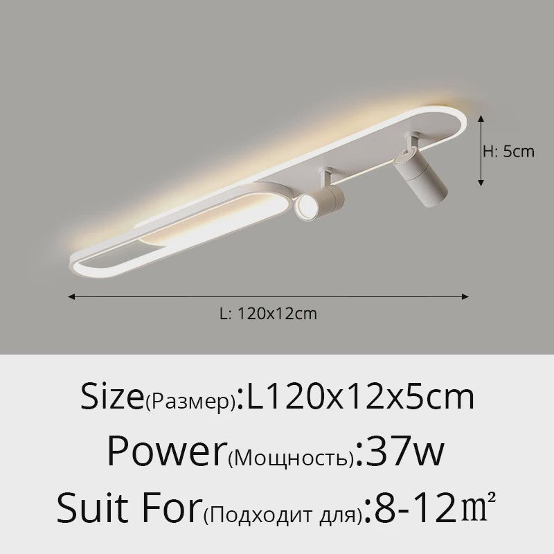 Moderne LED Plafondlamp met Spotlight - Zwart, Wit of Goud - Sfeervolle Verlichting voor Slaapkamer & Studiekamer
