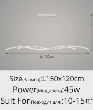 Moderne LED Plafondlamp Golvend Design - Zwart/Wit - Hotel, Restaurant, Bar