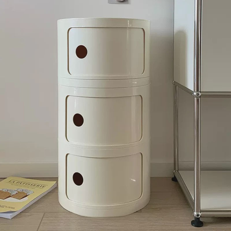 Moderne Ronde Nachtkastje - Minimalistisch Plastic Bijzetkastje