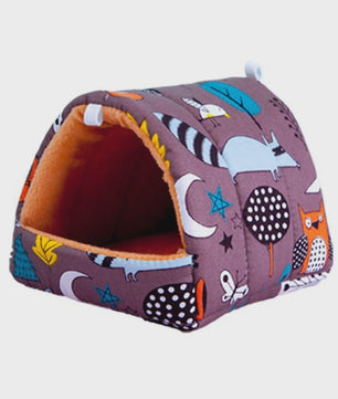 Zacht Hamsterhuisje met Schattige Dierenprints - Warm en Comfortabel Nestje