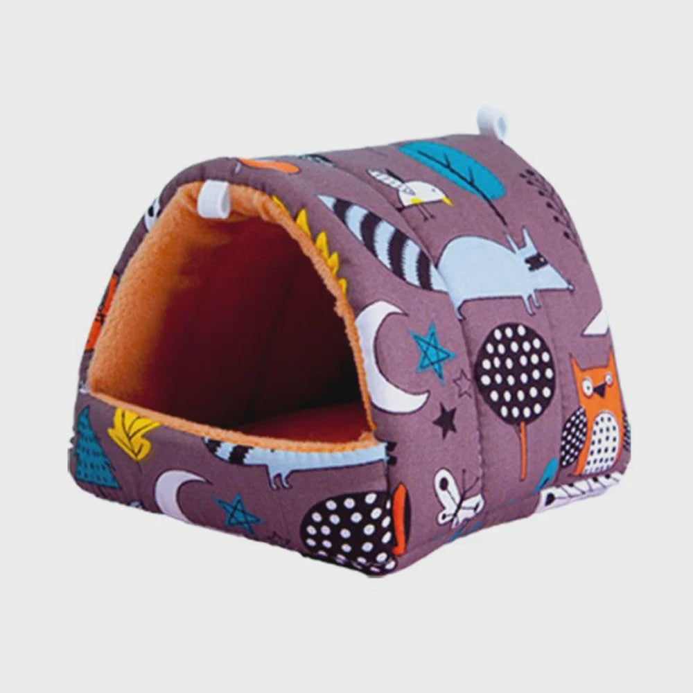 Zacht Hamsterhuisje met Schattige Dierenprints - Warm en Comfortabel Nestje