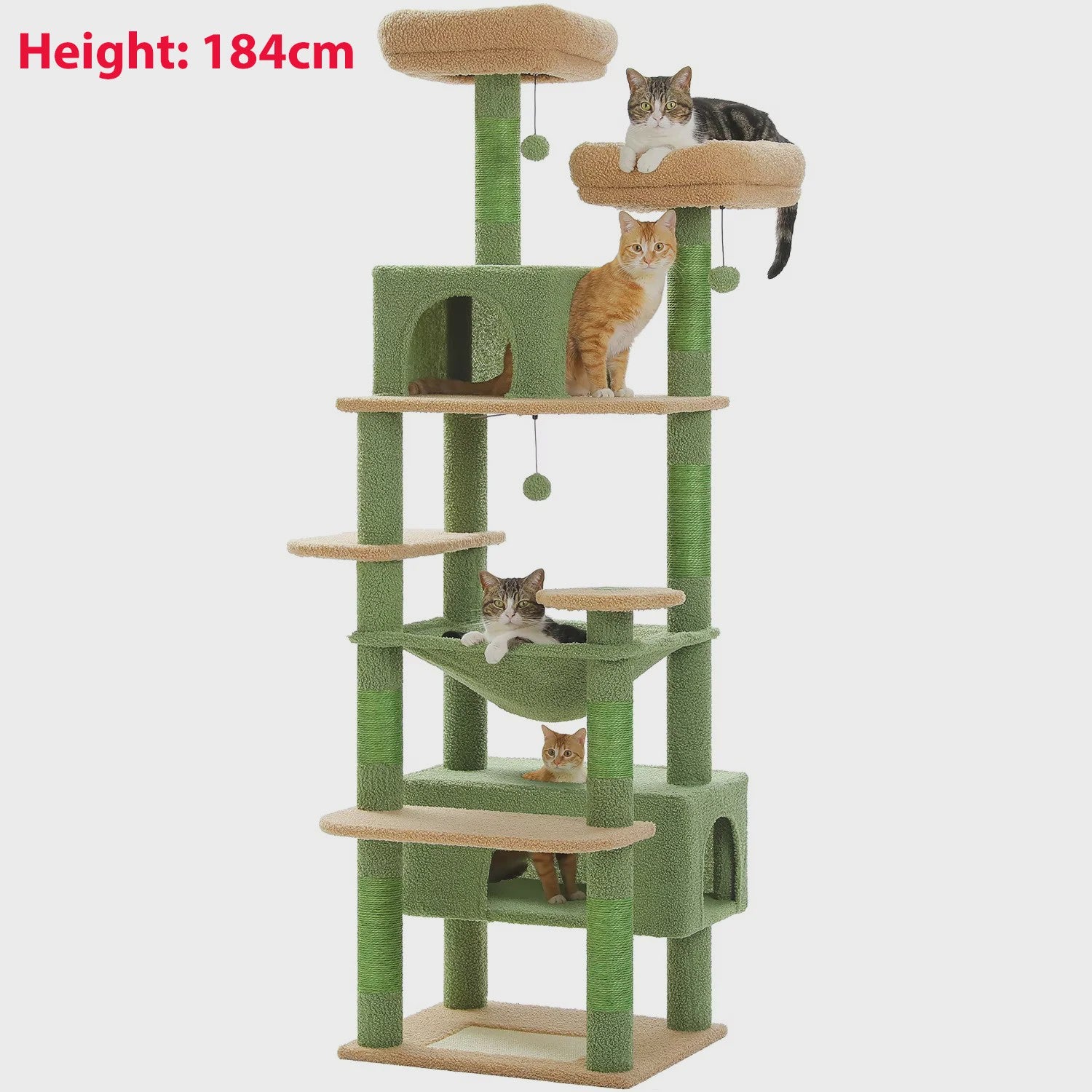 Grote Kattenboom met Krabpalen, Hangmat en Speeltjes - Meerdere Niveaus