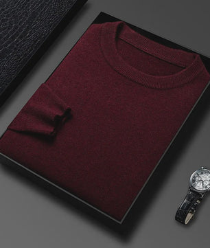 Heren Gebreide Trui met Diamantpatroon - Casual Ronde Hals, Lange Mouwen
