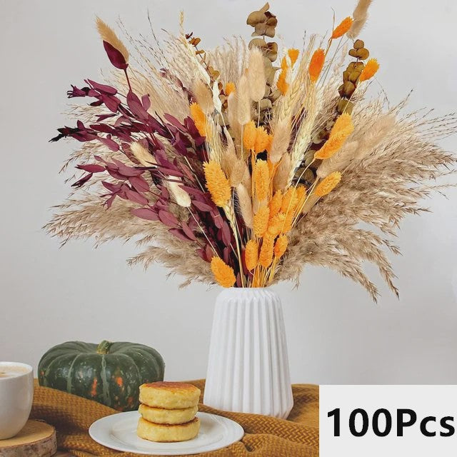 Natuurlijk Pampas Gras Boeket - Gedroogde Bloemen voor Boho Woondecoratie & Bruiloft
