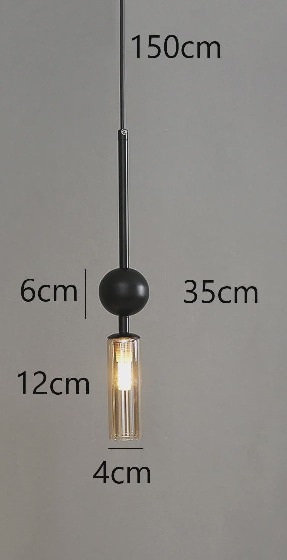 Luxe Scandinavische Hanglamp Goud/Zwart met Glas - Sfeervolle Verlichting voor Eetkamer, Slaapkamer of Nachtkastje