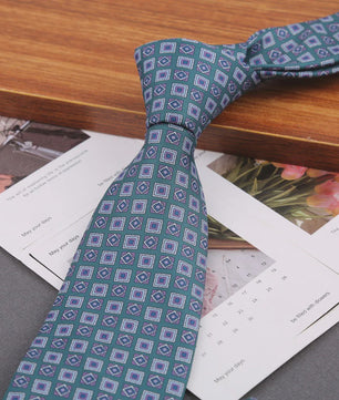 Klassieke Heren Strikdas - Imitatie Zijde met Polka Dot & Bloemendessin