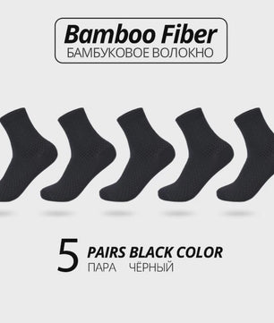 5 Paar Bamboevezel Herensokken - Comfortabel, Ademend & Zakelijk/Casual
