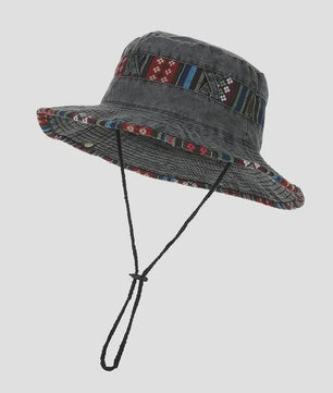 Heren Bucket Hat met Brede Rand - UV Bescherming voor Vissen, Wandelen & Outdoor
