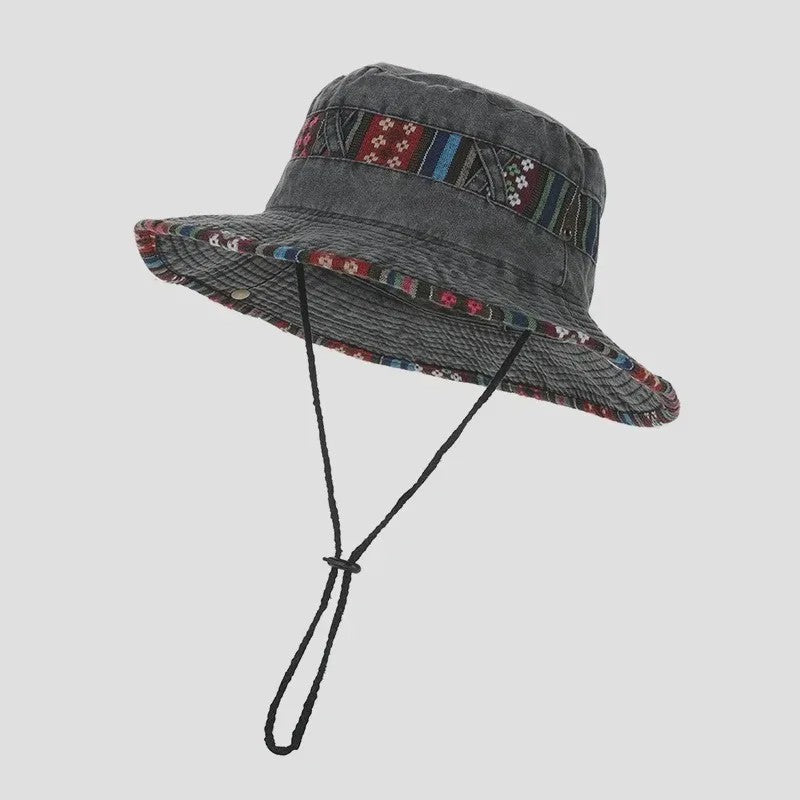 Heren Bucket Hat met Brede Rand - UV Bescherming voor Vissen, Wandelen & Outdoor