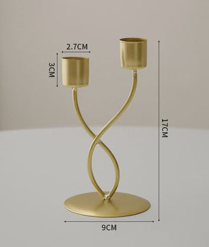 Luxe Gouden Kandelaar Set met Strik - Sfeervolle Decoratie
