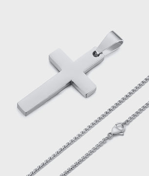 Heren Kruis Ketting Roestvrij Staal - Waterdicht & Anti-Allergisch