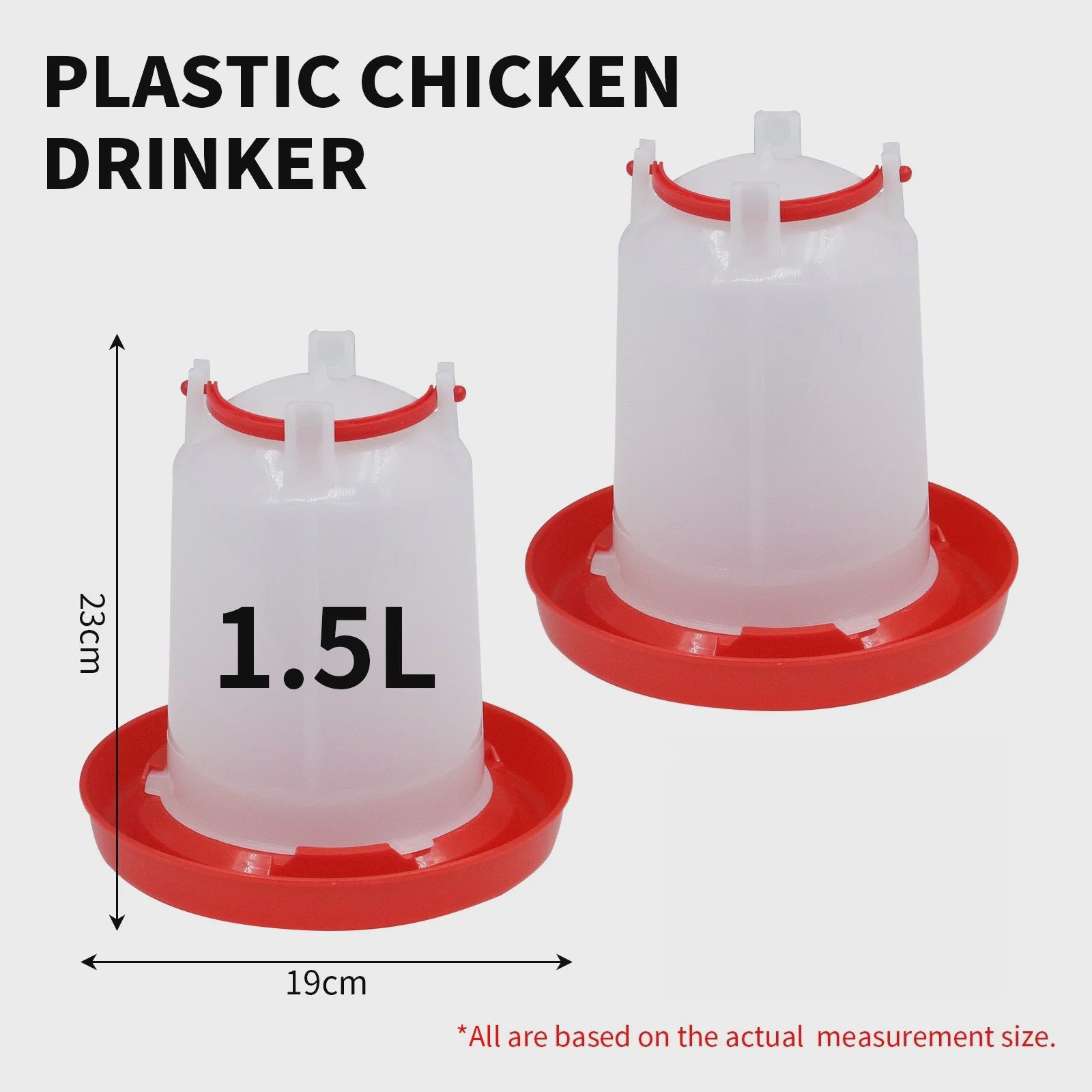 Automatische Kippen Drinkbak - Plastic Voederapparaat - Diverse Maten (1L t/m 18L)