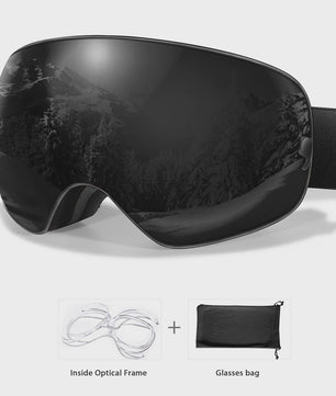 Ski Bril Heren Dames Tieners - UV400 Anti-Condens, Inclusief Optisch Frame & Tas