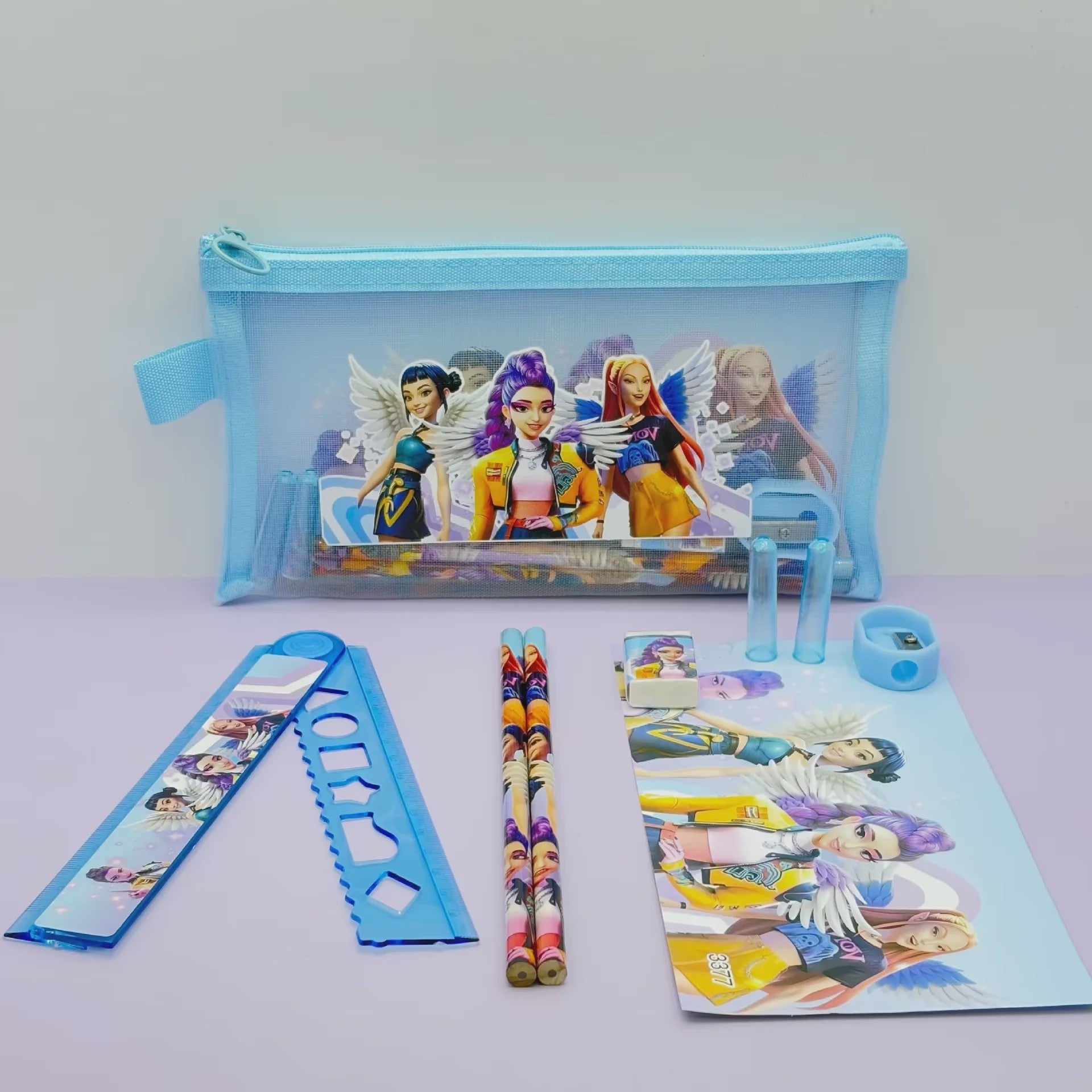 Set van 12 K-Pop Hantrix Tekenpotloden - Schattig Cartoon Design voor Kinderen
