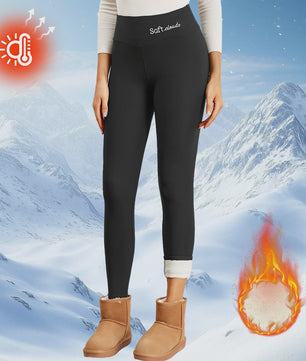 Dames Fleece Leggings - Hoge Taille, Thermo, Flared Model voor Winter & Casual