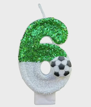 Voetbal Cijfer Kaarsen - Glitter & Graduele Kleurverandering - Verjaardag Decoratie