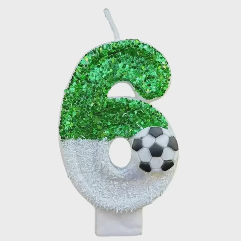 Voetbal Cijfer Kaarsen - Glitter & Graduele Kleurverandering - Verjaardag Decoratie
