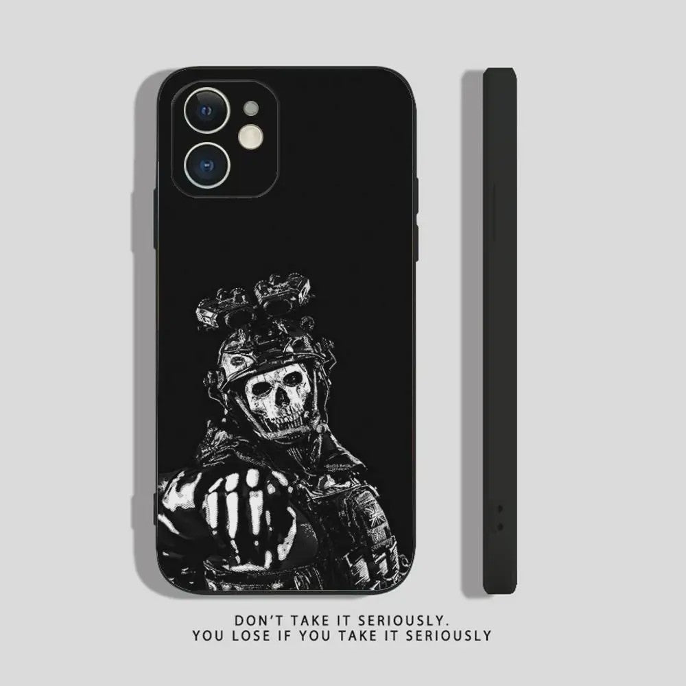 Call of Duty Ghost iPhone Hoesje - Zwart Siliconen Shockproof Beschermhoes