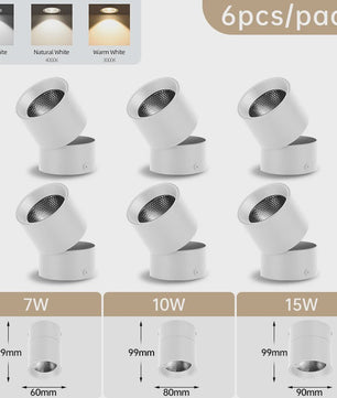 Opklapbare LED Downlight Spot - 7/10/15W - 3 Kleuren Licht - Plafondlamp