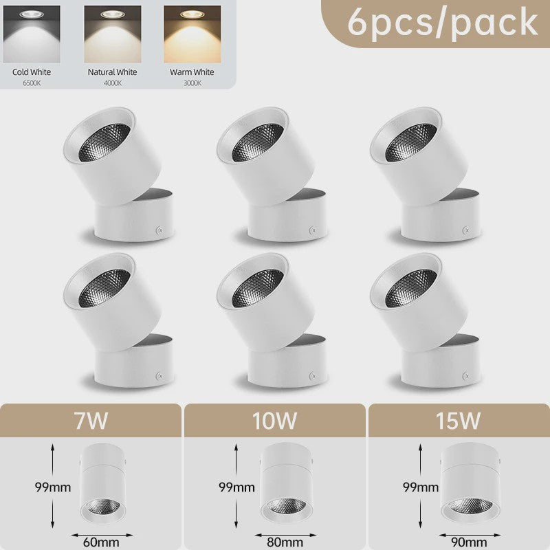 Opklapbare LED Downlight Spot - 7/10/15W - 3 Kleuren Licht - Plafondlamp