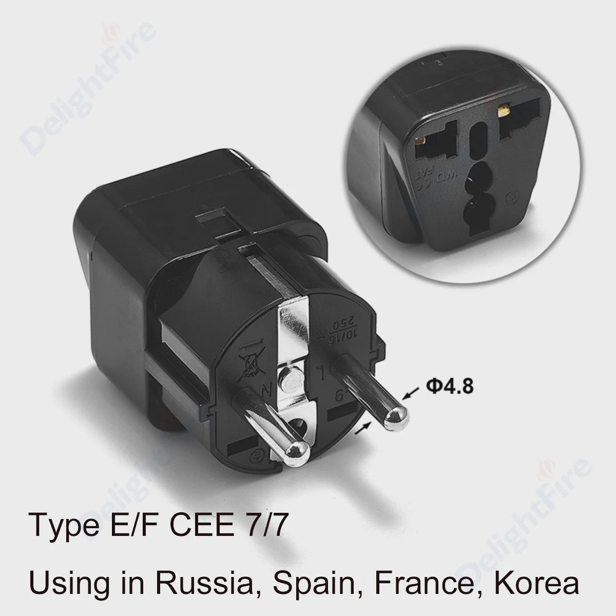 Universele Reisadapter AU/UK/US naar EU Type E/F - Stopcontact Omvormer