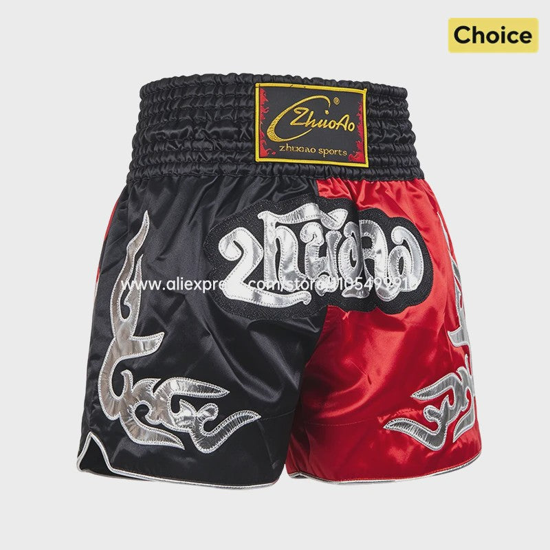 Muay Thai Bokshort Satin met Mesh Panel - Unisex & Kinderen